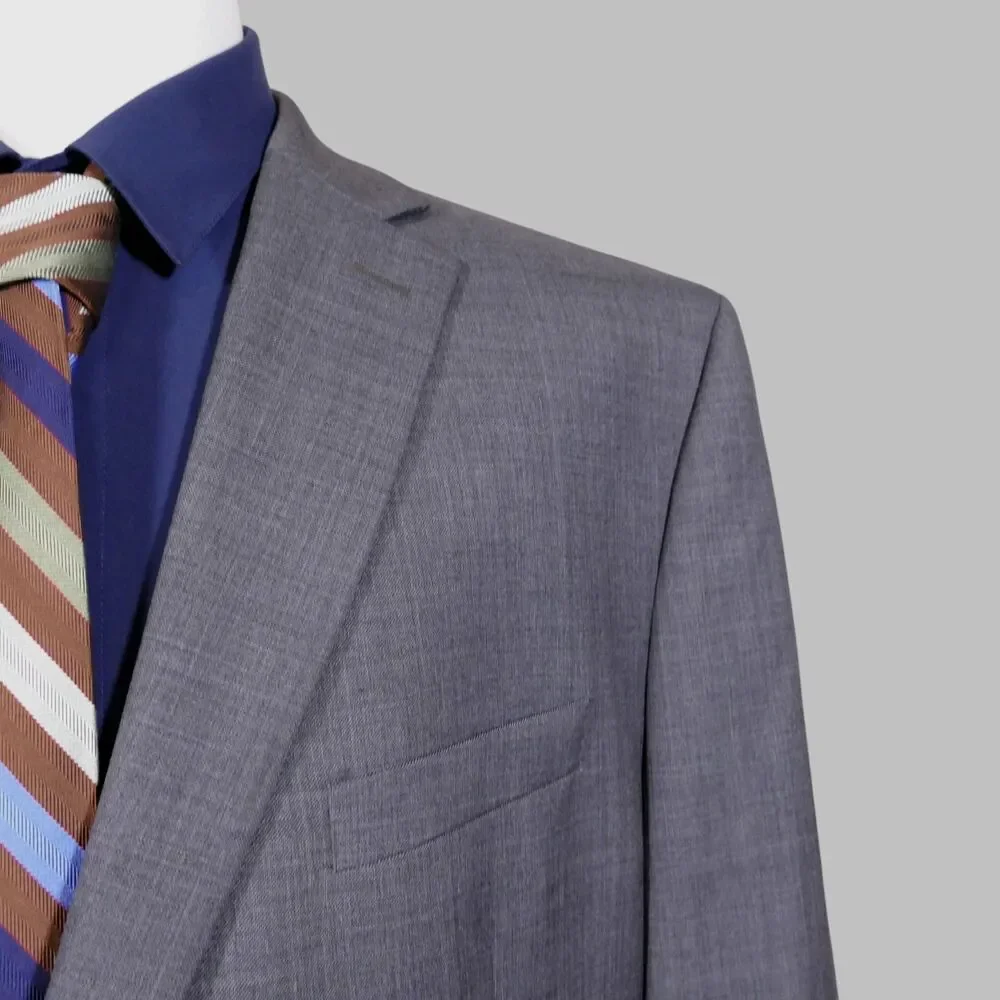 Lauren Ralph Lauren Sport Coat Blazer Mens 48R Gray Two Button 100% Wool